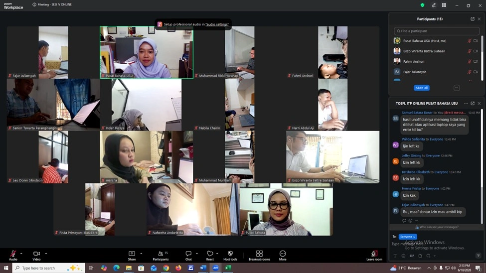 TOEFL ITP ONSITE AND ONLINE IMPLEMENTATION - 10 JUNE 2026